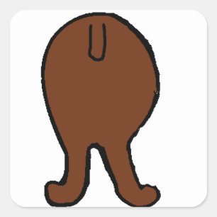 Poodle Butt Quadratischer Aufkleber