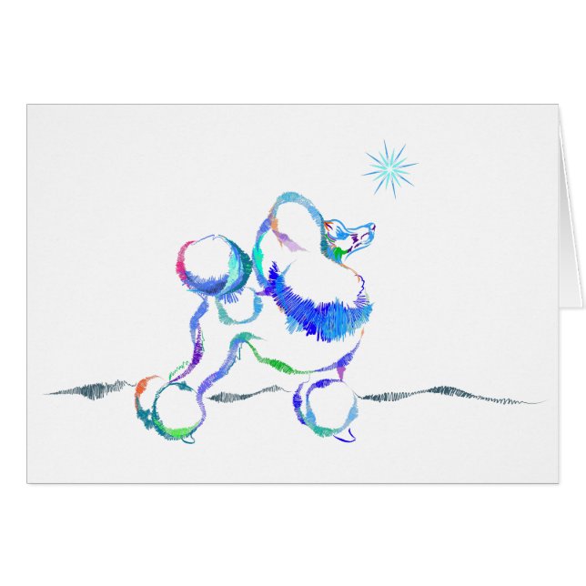 Poodle Card Winter (Vorderseite (Horizontal))