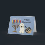 Poodle Chanukah Card Menorah Dreidel Feiertagskarte<br><div class="desc">Remembering family and friends during the Chanukah season is a wonderful way to keep in touch with the people you love and care about. I created these dog Chanukah cards with love and care and I am sure anyone who loves dogs will be delighted to receive them. You do have...</div>