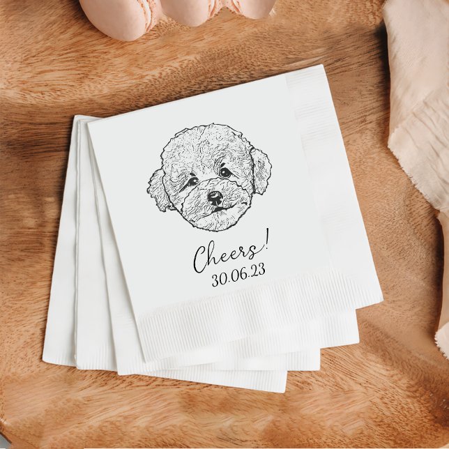 Poodle Cheers Dog Custom Cocktail Napkin Serviette (Von Creator hochgeladen)