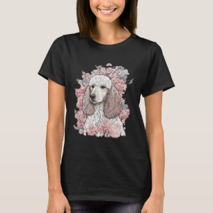 Poodle Cherry Blossom Dog Brei Japanisch Sakura T-Shirt