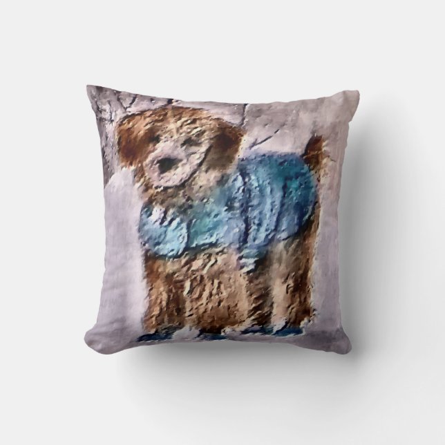 Poodle Christmas Art Kissen (Vorderseite)