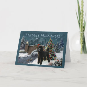 Poodle Christmas Card Abend Feiertagskarte