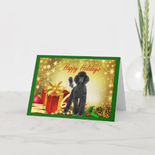 Poodle Christmas Card Ohrts Feiertagskarte