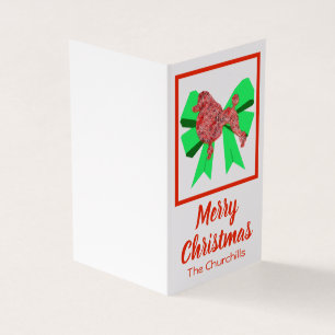 Poodle Christmas Dog & Green Bow Geschenk