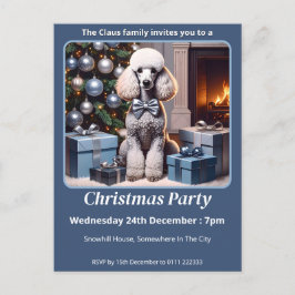 Poodle Christmas Einladungspostkarte