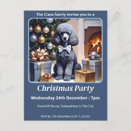 Poodle Christmas Einladungspostkarte
