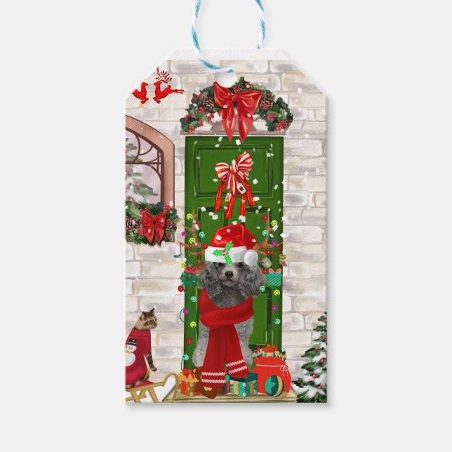 Poodle Christmas Geschenkanhänger (Vorderseite)