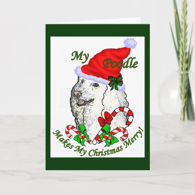 Poodle Christmas Geschenke Feiertagskarte (Vorderseite)