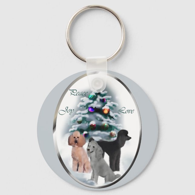Poodle Christmas Geschenke Schlüsselanhänger (Vorderseite)
