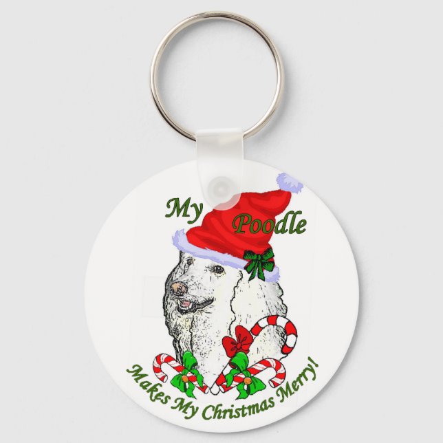 Poodle Christmas Geschenke Schlüsselanhänger (Vorderseite)
