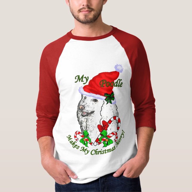 Poodle Christmas Geschenke T-Shirt (Vorderseite)