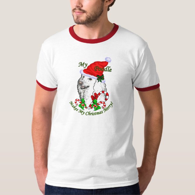 Poodle Christmas Geschenke T-Shirt (Vorderseite)