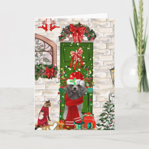 Poodle Christmas Karte