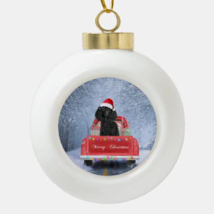 Poodle Christmas Keramik Kugel-Ornament