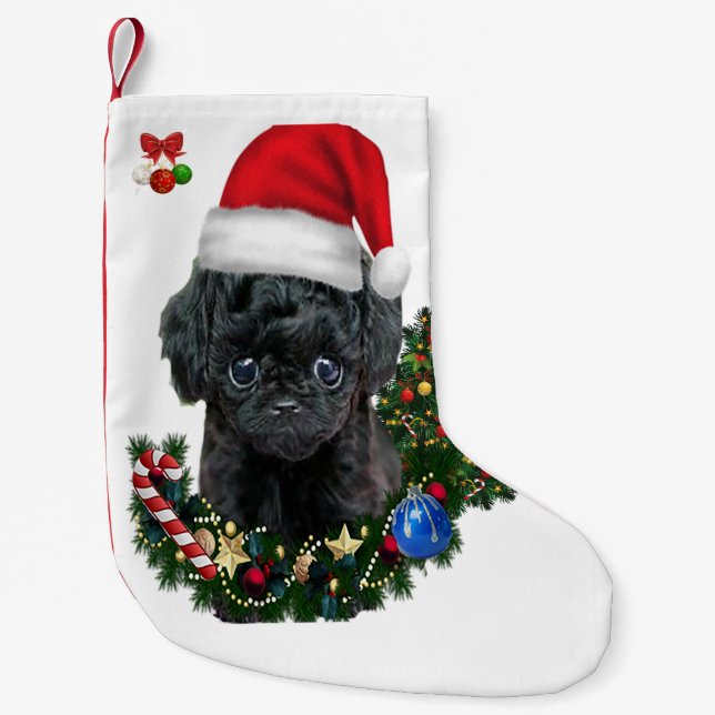 Poodle Christmas Kleiner Weihnachtsstrumpf (Vorderseite)