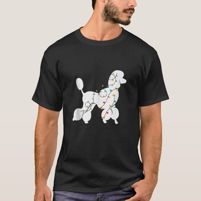 Poodle Christmas Lights Poodle Dog Ugly Sweater Xm T-Shirt (Vorderseite)