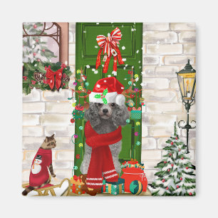 Poodle Christmas Magnet