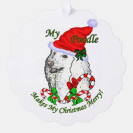 Poodle Christmas Ornament Karte