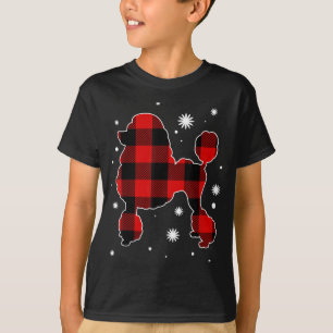 Poodle Christmas Pajama Dog Buffalo Karierten Xmas T-Shirt