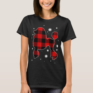 Poodle Christmas Pajama Dog Buffalo Karierten Xmas T-Shirt