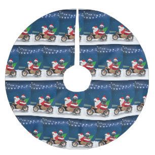 Poodle Christmas Polyester Weihnachtsbaumdecke