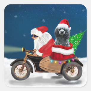 Poodle Christmas Quadratischer Aufkleber