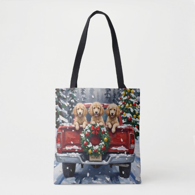 Poodle Christmas Red Truck Holiday (Vorderseite)