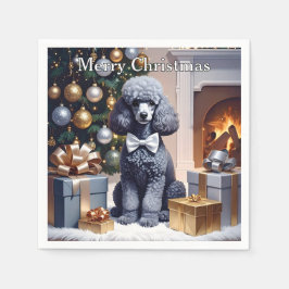 Poodle Christmas Serviette