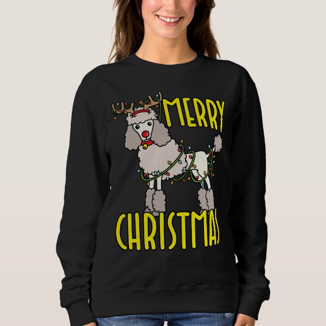 Poodle Christmas Sweatshirt (Vorderseite)