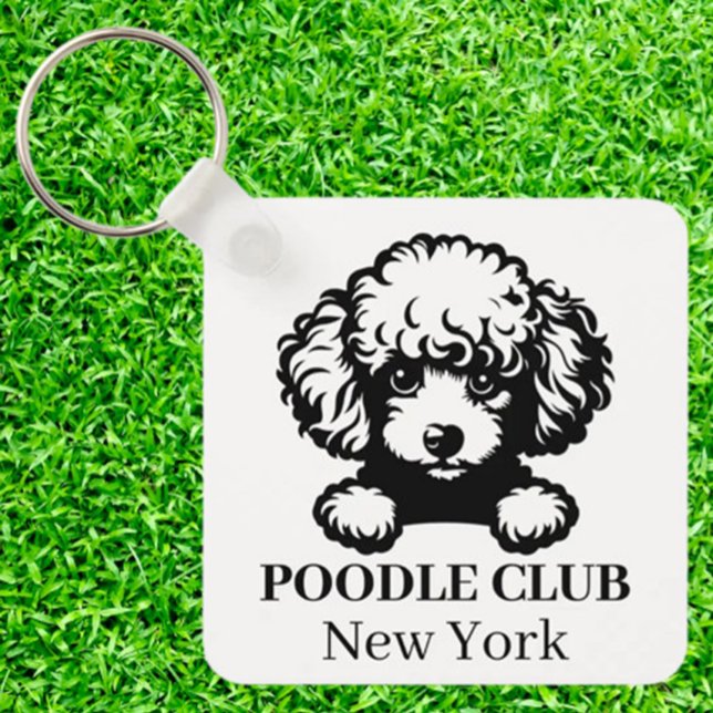 Poodle Custom Club Theme Schlüsselanhänger (Celebrate your love for poodles with a Custom Club Theme keychain)