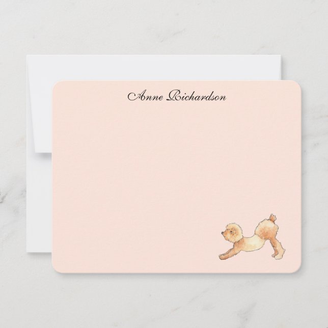 Poodle Custom Flat Vielen Dank Anmerkungen Dankeskarte (Vorderseite)