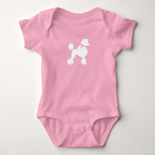 Poodle Dog Baby Dusche Puppy Pink Girl Baby Strampler