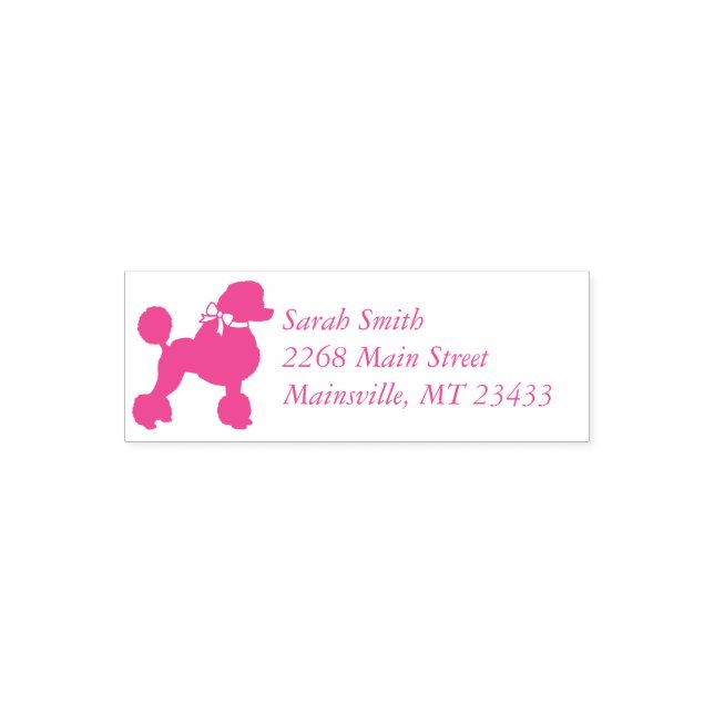 Poodle Dog Baby Dusche Puppy Pink Girl Permastempel (Design)