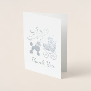 Poodle Dog Baby Dusche Welpe Gray Geschlecht Neutr Folienkarte