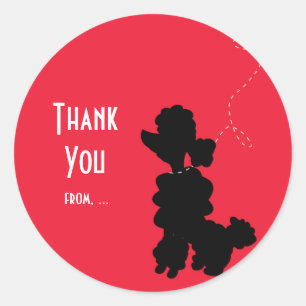 Poodle Dog Birthday Party Gunst Sticker