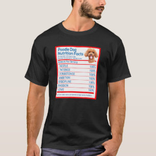 Poodle Dog Breed Owner Funny Nutrition Facts Gift T-Shirt