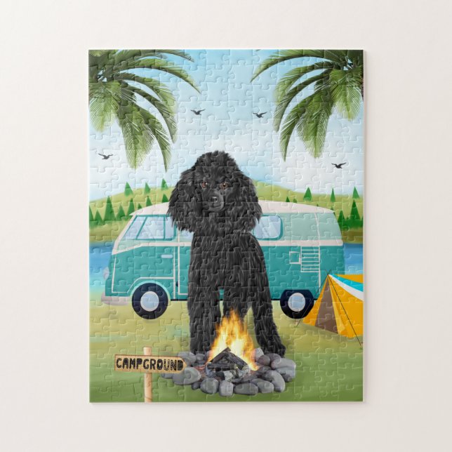 Poodle Dog Camping  Puzzle (Vertikal)