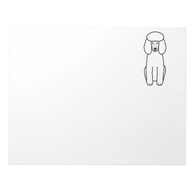 Poodle Dog Cartoon Notizblock (Vorderseite)