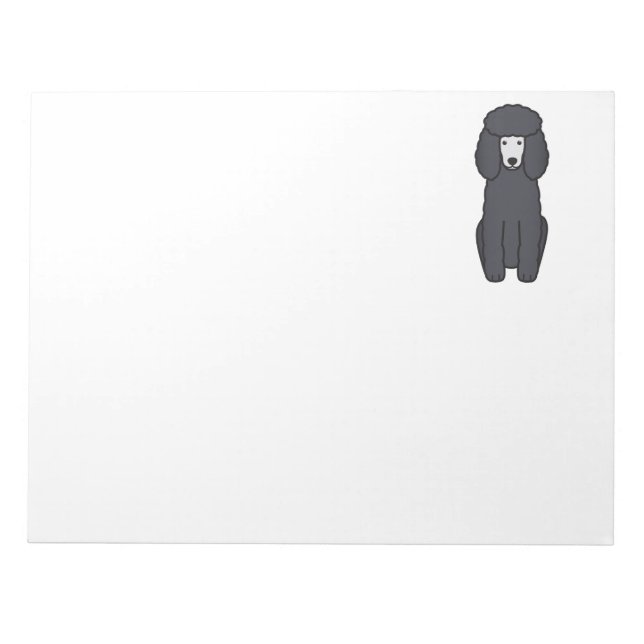 Poodle Dog Cartoon Notizblock (Vorderseite)