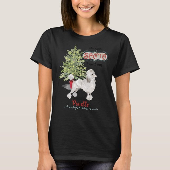 Poodle Dog Christmas T-Shirt (Vorderseite)