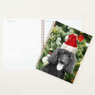 Poodle Dog Christmas Tree Snowman Red Weihnachtsma Planer