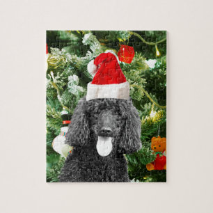 Poodle Dog Christmas Tree Snowman Red Weihnachtsma Puzzle