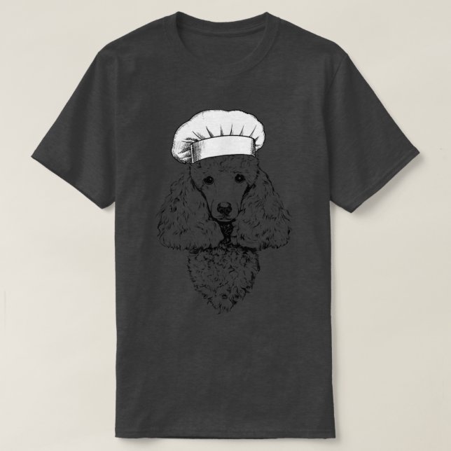 Poodle Dog Cook Koch Funny Cooking T-Shirt (Design vorne)