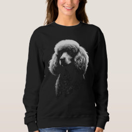 Poodle Dog Dark Art Women's Black Sweater Sweatshirt