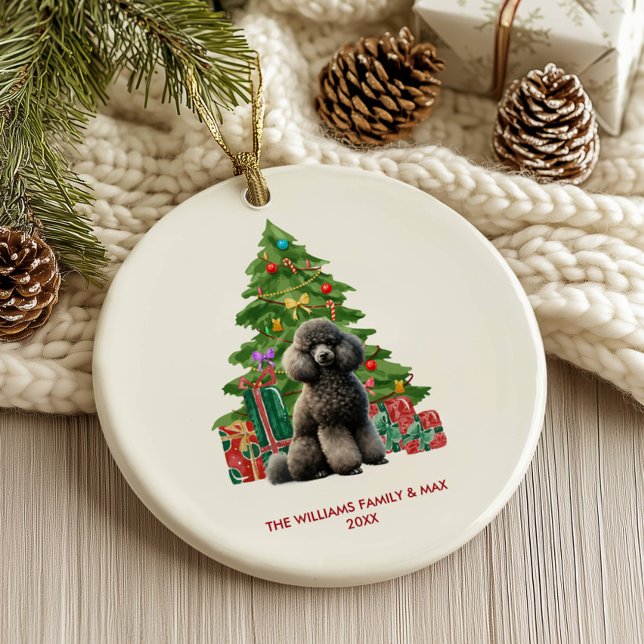 Poodle Dog Familie Weihnachten Keramik Ornament (Von Creator hochgeladen)