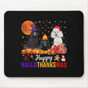 Poodle Dog Hallothanksmas Halloween Thanksgi Mousepad