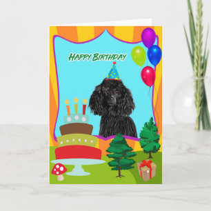 Poodle Dog Happy Birthday Karte