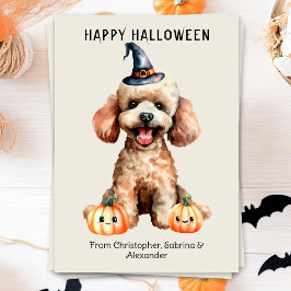 Poodle Dog Happy Halloween Feiertagskarte