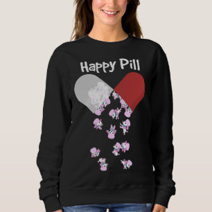 Poodle Dog Happy Pill Poodle Mama Vater Geschenk Sweatshirt